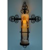 Trinity Cross Bronze Wall Sconce with Candle Safety Guard Ring