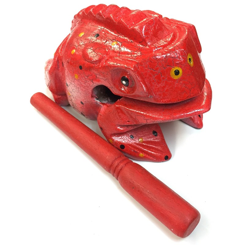 Wooden frog instrument large size 8"X 3"X 4"