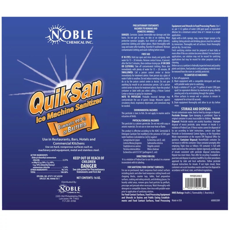 Noble 12 PACK Noble Ice Maker Machine Sanitizer Cleaner 16