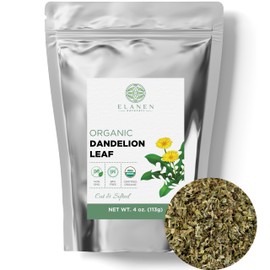 Organic Dandelion Leaf 4 oz. (113g), USDA Certified Organic Dandelion Leaf Tea, Diente de Leon Organico, Dandelion Leaves Organic, Herb, Diente Deleon Organico Hierba, Taraxacum Officinale, Danalion Loose Tea