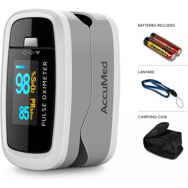 AccuMed CMS-50D1 Fingertip Pulse Oximeter Finger Pulse SpO2 Monitor White