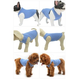 Lovelonglong 2019 Summer Pet Clothing, Dog Clothes Blank T-Shirts Ribbed Tanks Top Thread Vests for Pit Bull Medium Dogs 100% Cotton PowderBlue L-S