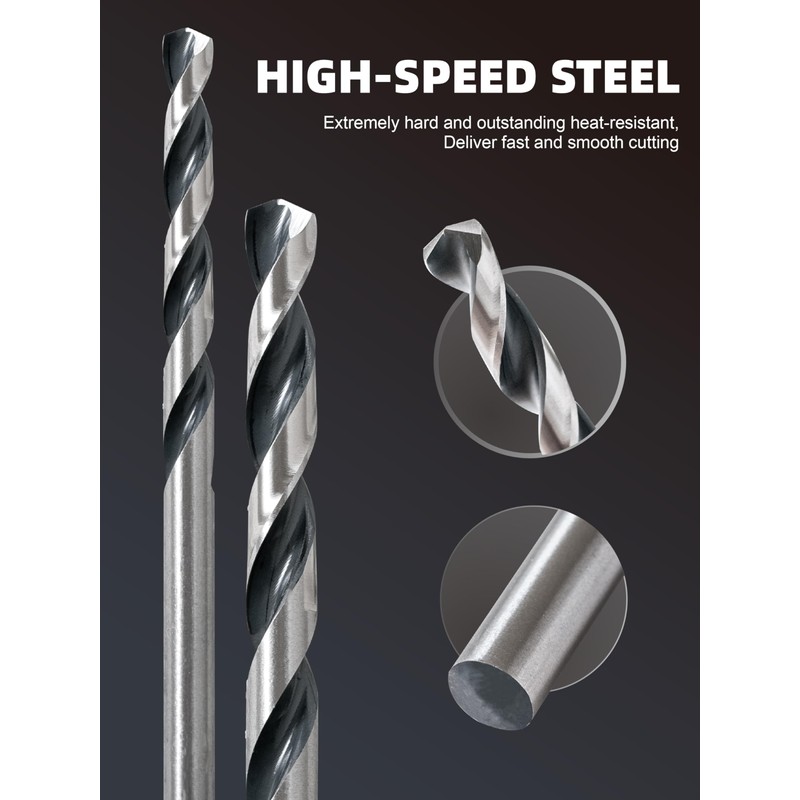 HIGHFIRE HSS Black and White Drill Bit 3/16" 12pcs
