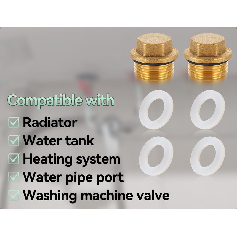 AOYEGIC Pack of 2 brass plugs, 3/4 inch male thread