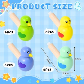 WEFHEF Pack of 24 Wooden Bird Pipes Children's Wooden Pipes Bird Pipes Wooden Bird Pipes for Party Flutes Lotus Flute Christmas Funny Whistle Children's Birthday Party Favours
