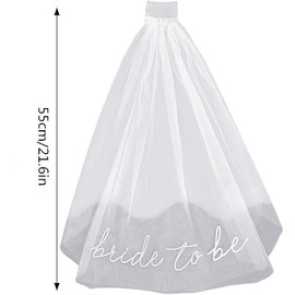 Liyquint Bride To Be Embroidered Veil,White Bridal Veil, Embroidered Wedding Headpiece for Bachelorette Party, Bridal Shower & Engagement,Bach Party,Bride Headband,Bridesmaid Gifts (White)