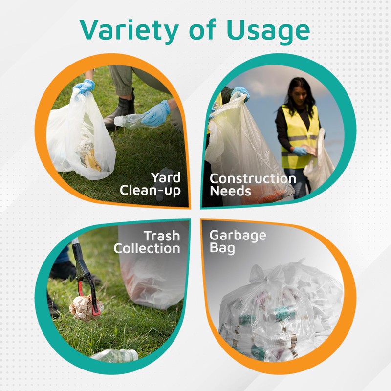 PlasticMill Contractor Bags Heavy Duty - Commercial, Industrial Garbage Bags