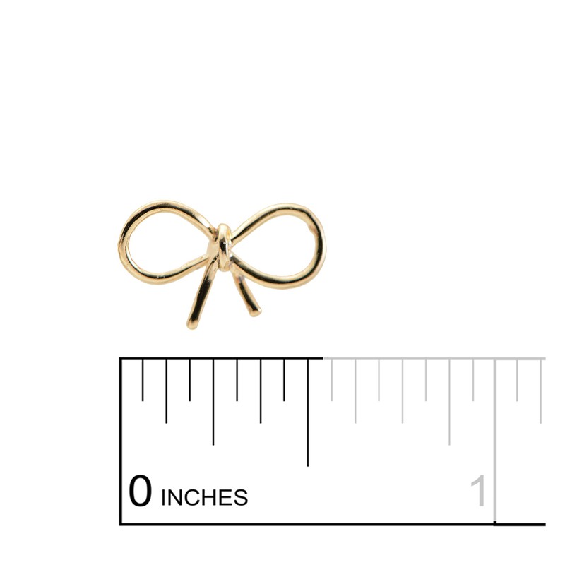 Spinningdaisy Handmade High Gloss Tiny Bow Earrings Gold