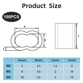 Forbabe 100 Stück Quetschhülsen 2mm Aluminiumhülsen Doppelhülsen Würgeklemmen Alu Klemme Seilklemmen 2mm (2MM)