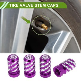 HOPESPANNER Tire Valve Stem Caps Decorative Purple Wings Pattern Tyre Valve Dust Covers 7x22mm Aluminum Alloy 4 Pcs