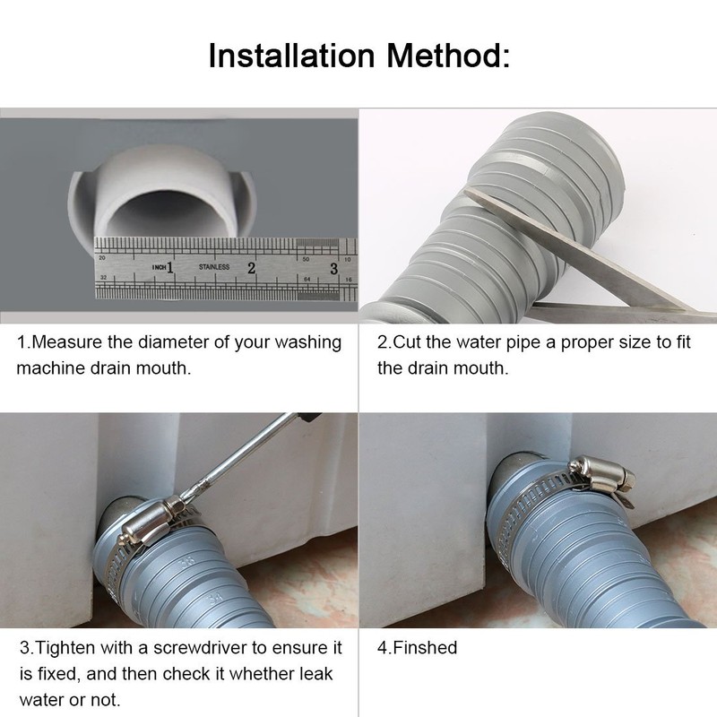 sourcingmap PVC Washing Machine Drain Hose Extension Kit, Universal Fit