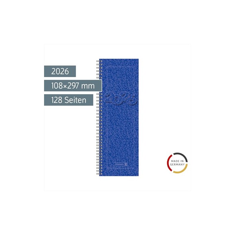 BRUNNEN Vormerkbuch Mod. 783 2026 | 108×297 mm, Karton, blau