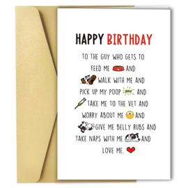 Ziwenhu Dog Dad Birthday Card, Funny Dog Dad Gifts for Men, Dad Birthday Gifts from Daughter, Cute Bday Card for Father