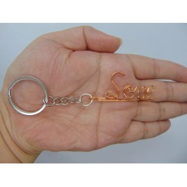 GREENHANDSHAKE Love, Copper Wire Keychain, KeyChains Women Men KeyRing Gift Ideas