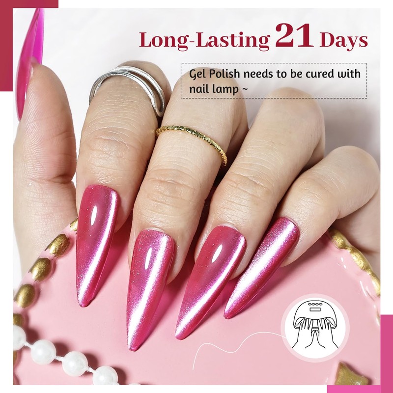 JODSONE 12 Colors Cat Eye Gel Nail Polish Set Blue