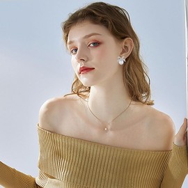 ONLYJUMP Bow Earrings for Women Pearl Earrings Sparkly Bow Earrings Rhinestone Chain Tassel Earring Simple Pearl Dangling Earrings Crystal Fairy Teardrop Jewelry Gifts (Silver Bow)