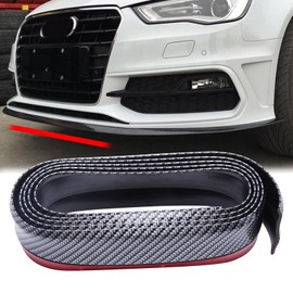JMTBNO Universal Front Spoiler Lip, 2.5 m Rubber Tuning Bumper Sticker, Front Bumper Protection Protector Lip Splitter Spoiler Carbon Fibre for Car Truck SUV