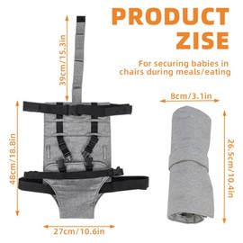 SGZIOO Travel High Chair Protective Belt, Portable Seat Belt for Baby, Foldable High Chair Baby Seat Chair Protective Belt, with Adjustable Straps, 6-36 Months, for Travel, Restaurant, Home