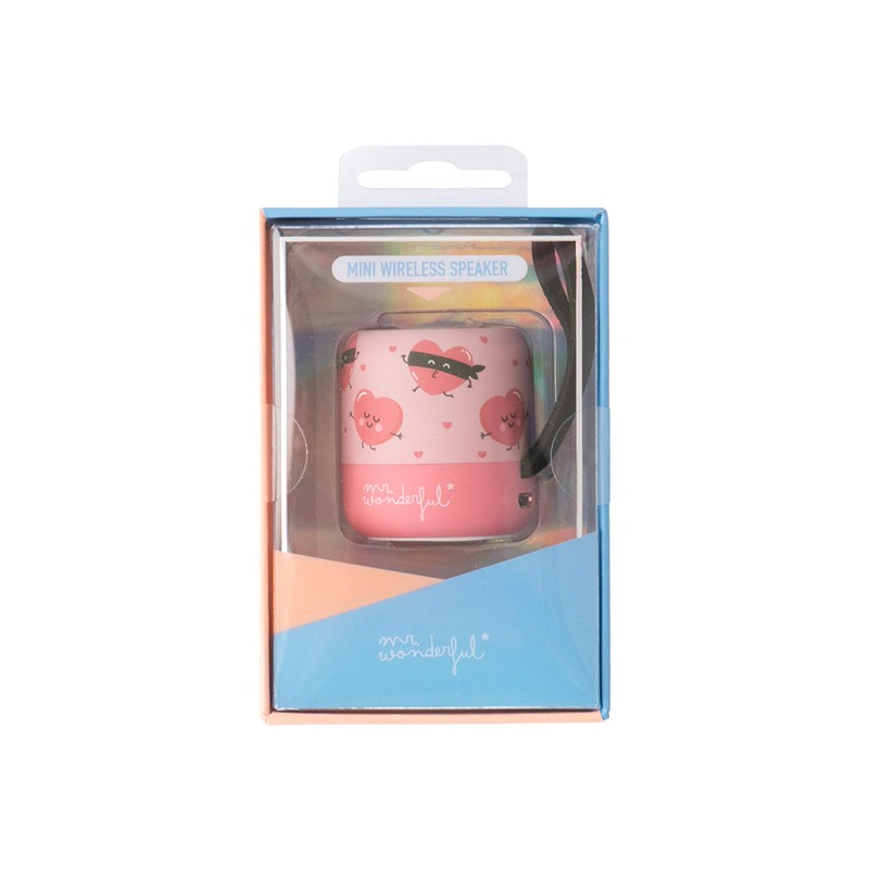 Mr Wonderful* Mini Bluetooth Speaker with Heart Design Brand Running