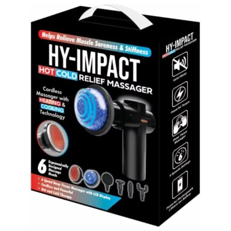 HY-IMPACT 6 Speed Cordless Deep Tissue Whole Body Massager Hot/Cold