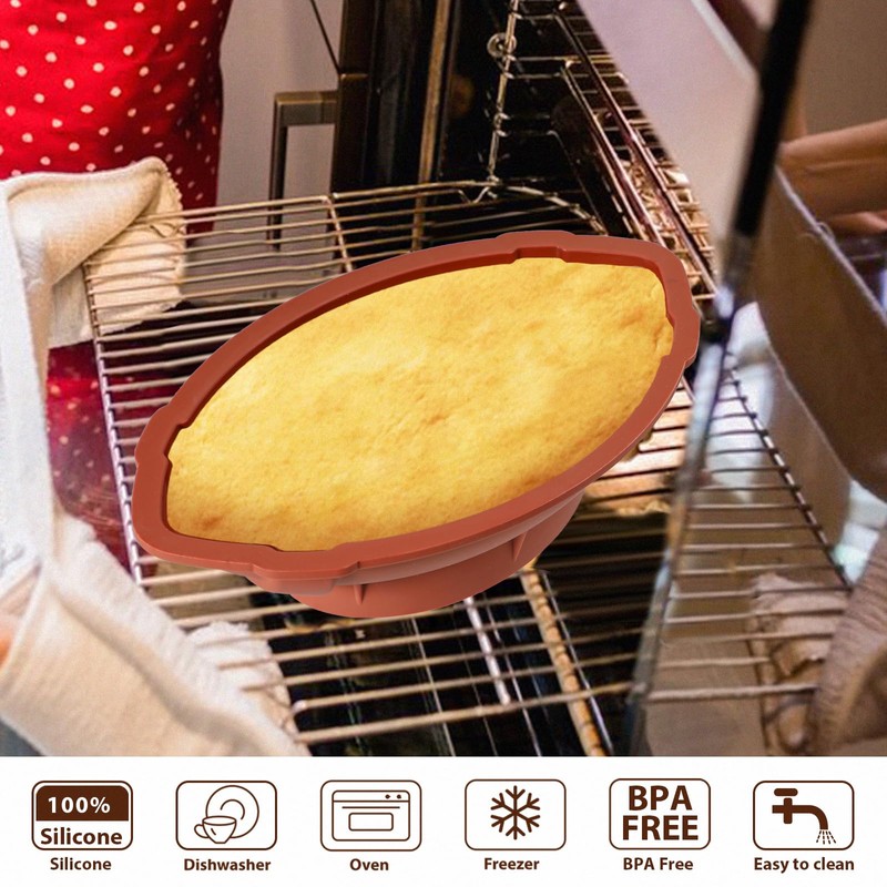Webake Football Cake Pan 11 Inch Nonstick Football Shaped Silicone