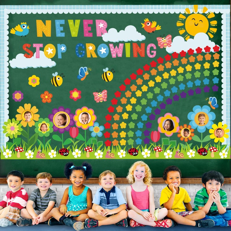 Spring Bulletin Board Decorations - 168Pcs Spring Classroom Decorations Spring