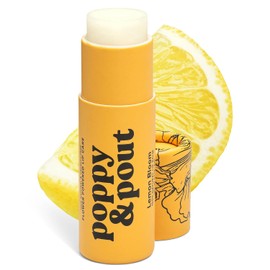 Poppy & Pout Lemon Bloom Jumbo Lip Balm | All Natural Lip Balms & Moisturizers | Hydrates with Beeswax, Vitamin E, Organic Coconut Oil | Cruelty-Free | Lip Balm in Recyclable Cardboard Tube