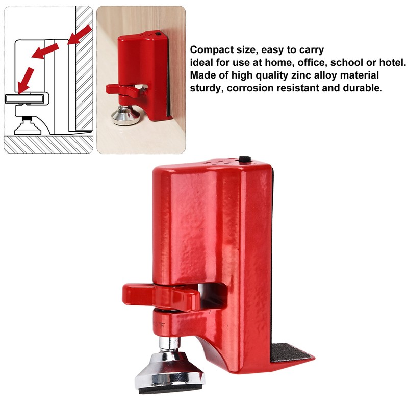 Portable Door Stopper Lockdown Brace 80dB Alarm for Home Apartment