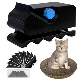 Cardboard Cutter for Cat Scratchers with 10pcs Blade, Handheld Cardboard Strip Cutter, DIY Cat Scratchers Cardboard Strip Tool, for Making Cat Scratching Board (Black)