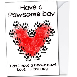 Birthday or Christmas Card from the Dog from Son, Daughter, Wife, Partner, Could even be used as Fathers or Mothers Day Card from the Dog, A5 Size