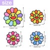 24 Pack Smiley Face Patches Sunflower Colorful Happy Smile Embroidered