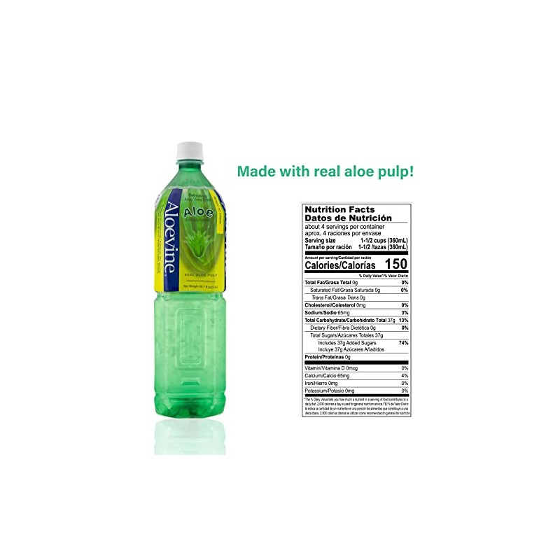 ALOEVINE Aloe Vera Drink 50.7 oz. 6 Pack (Original)