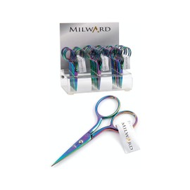 Milward Multi-Colour Rainbow Embroidery Scissors - 3.5"/9cm - Sharp Point