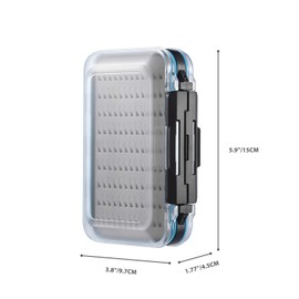 Gonex Fly Boxes for Fly Fishing Two-Sided Waterproof Lightweight Fly Fishing Box Easy Grip Transparent Lid Fly Fishing Lures Box, 15x 9.7x 4.5 cm, Grey