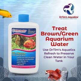 DrTim’s Aquatics Re-Fresh for Freshwater Aquariums – 100% Natural Fish Tank Sanitizer & Revitalizer Conditioner Solution for Fresh, Crystal-Clear, Sparkling Water - 32oz - Treats 1920 gal