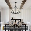Senyshilon Black Chandelier, 6-Light Dining Room Light Fixture, Round Farmhouse