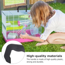 10pcs Plastic Cage Handle: Replacement Crate Handles for Pet Carrier for Outdoor Travel Pet Cage Carrier (Black)