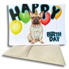 Happy Birthday Card with Dogs, Frenchie Card (1 Premium Card,