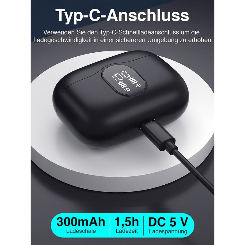 auvisio Commuter Headphones: Wireless In-Ear Headphones with Charging Case, Noise