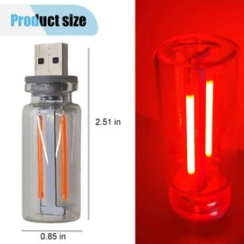 USB LED Atmosphere Light - Plug-in USB Ambient Retro Lamps, Mini LED Car Interface Charging Night Light for Hallway, Bedroom (Red)