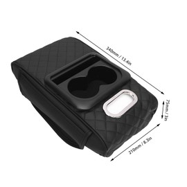 Memory Foam Car Armlehnenabdeckung Kissen mit Tassenhalter, Atmungsaktives PU -Leder -Mittelkonsolenpad für SUVs, Lastwagen, Autos