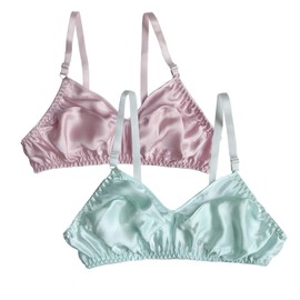 Farlenoyar Women Pure Silk Bra Soft Underwear Smooth Health Unpadded Bra Multi Size (40-90/B-C, F)