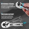 DURATECH Stubby Ratchet Set, 3-IN-1 Ratchet Handle, with 2 Extension