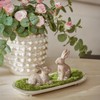 Set of 2 Easter Bunny Figures Made of Resin, Brown