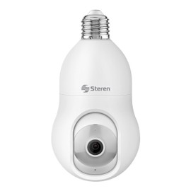 STEREN CCTV-238 Cámara WiFi Robotizada Socket seguidor Movimiento 3MPX, Blanco
