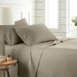 Southshore Fine Living, Inc. Super Soft Deep Pocket King Size Sheet Set, Microfiber Bed Sheets, King Size Set with Deep Pocket Fitted Sheet, Flat Sheet, 2 Pillowcases, Taupe