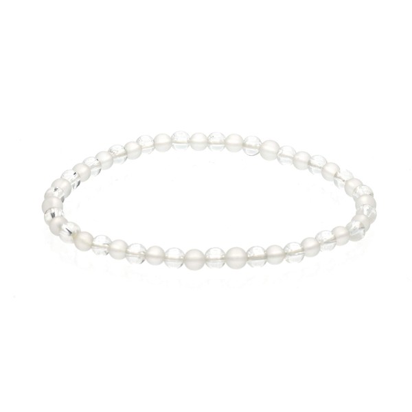 LTC Designs Alternating Matte and Glossy 4mm Round Crystal Quartz
