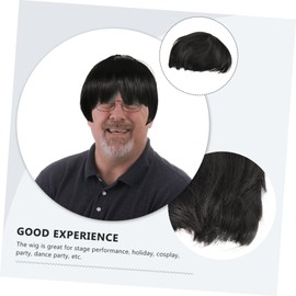 WOONEKY Short Straight Wig with Bangs for Women Cute Mushroom Head Style Natural Looking Synthetic Hair Wig for Parties and Everyday Wear