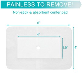 GoToHere Feeding Tube Adhesive Wound Dressing Sponge Split Drain Bandage for Peg G J Supra-Pubic Incision Bordered Guaze Pad Off-Cut Catheter Stabilization Device Holder Post Surgery 4"X 6", Pack of 10