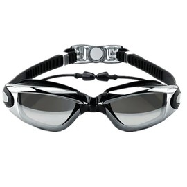 1 piece Swim Goggles with Attached Earplugs for Adults, Kids (8+), Men & Women – Leak-Proof, Anti-Fog, UV Protection – Includes Free Storage Case, Nose Clip, and Extra Earplugs